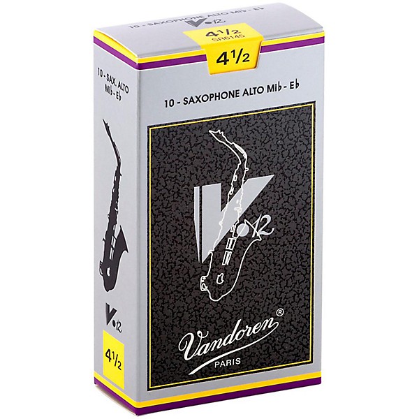 Vandoren V12 Alto Saxophone Reeds Strength 4.5, Box of 10