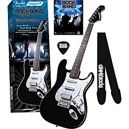 Open Box Fender Starcaster Strat Rock Band Electric Guitar Value Pack Level 1 Black Rosewood Fretboard