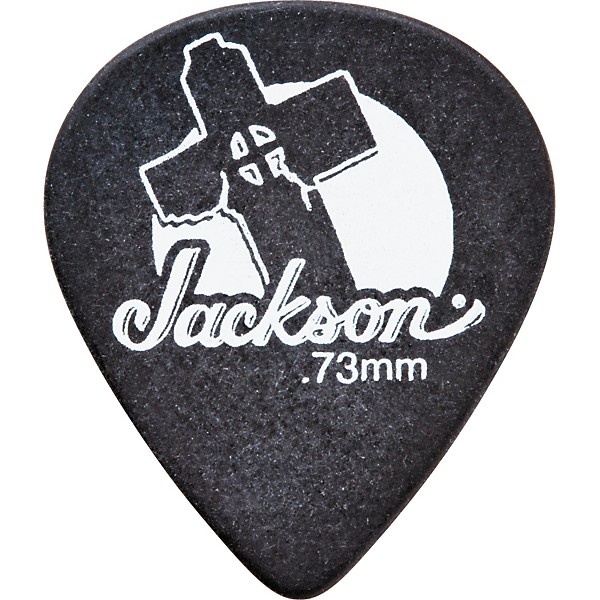 Jackson 511 Black Leaning Cross Guitar Picks - 1 Dozen .73 mm