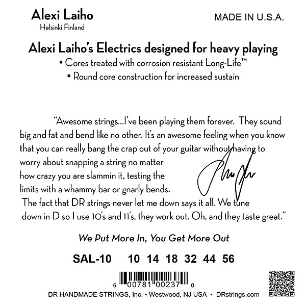 DR Strings Alexi Laiho Signature Guitar Strings - Medium Heavy