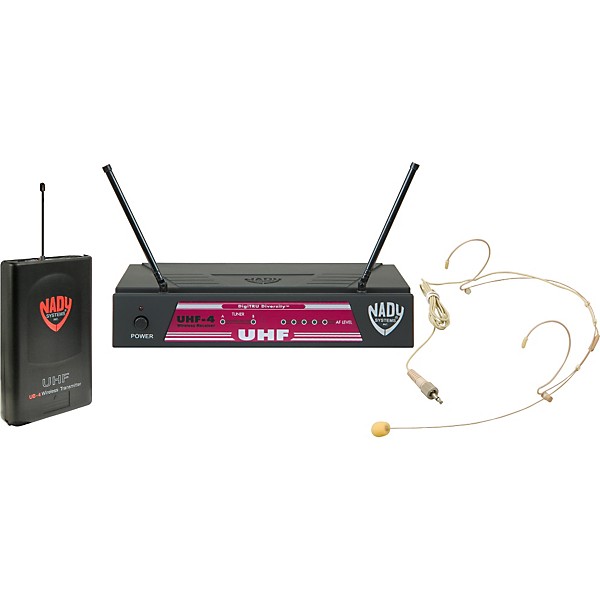 Open Box Nady UHF-4 Headset Wireless System Level 1 Band 10 Black
