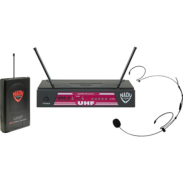 Open Box Nady UHF-4 LT/HM-20U (115) Headset Wireless System Level 1 Black Ch 17