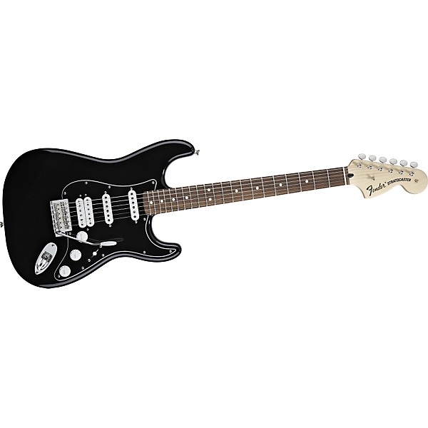 Fender Deluxe Fat Strat HSS Electric Guitar Black Black