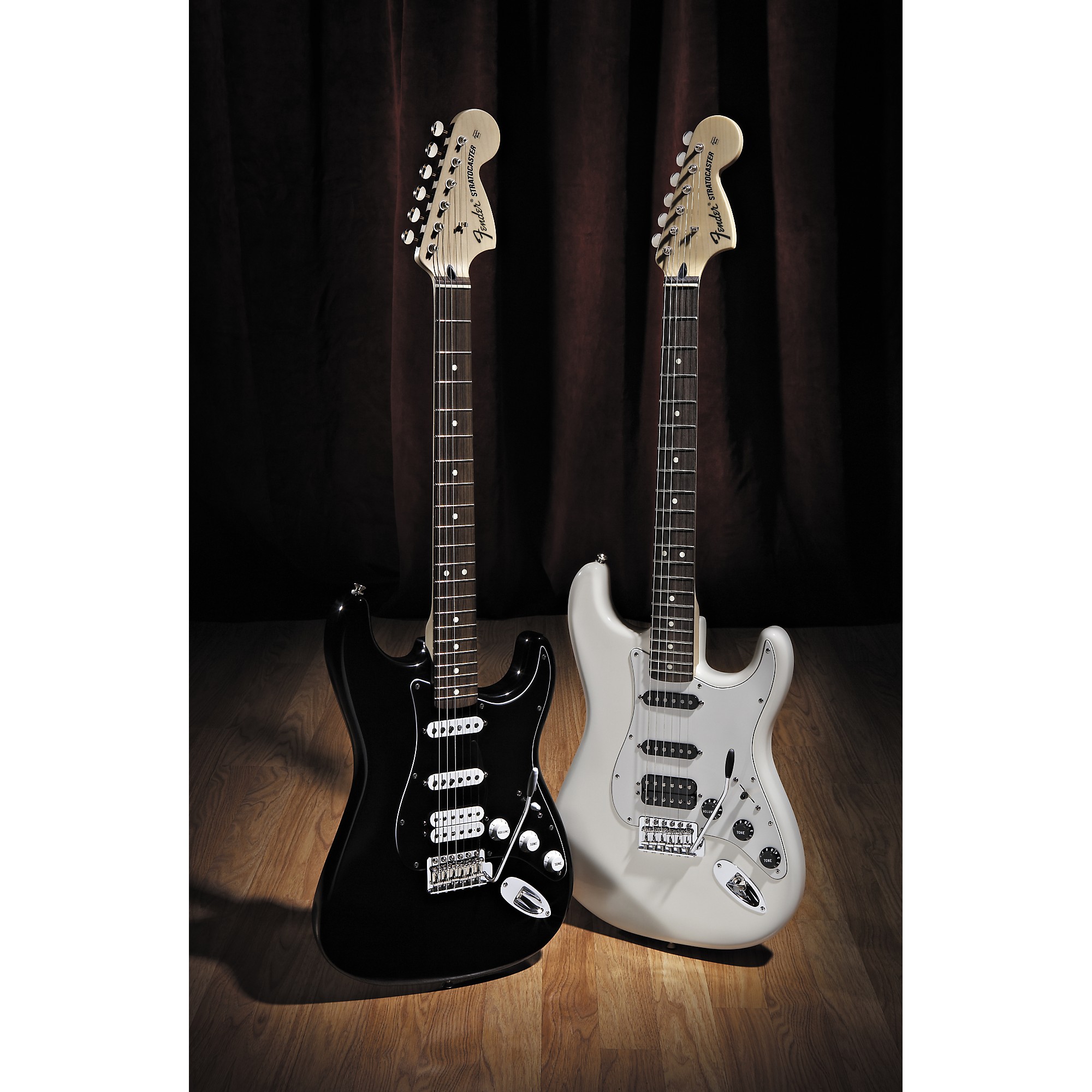 Open Box Fender Deluxe Fat Strat HSS Electric Guitar Black Arctic