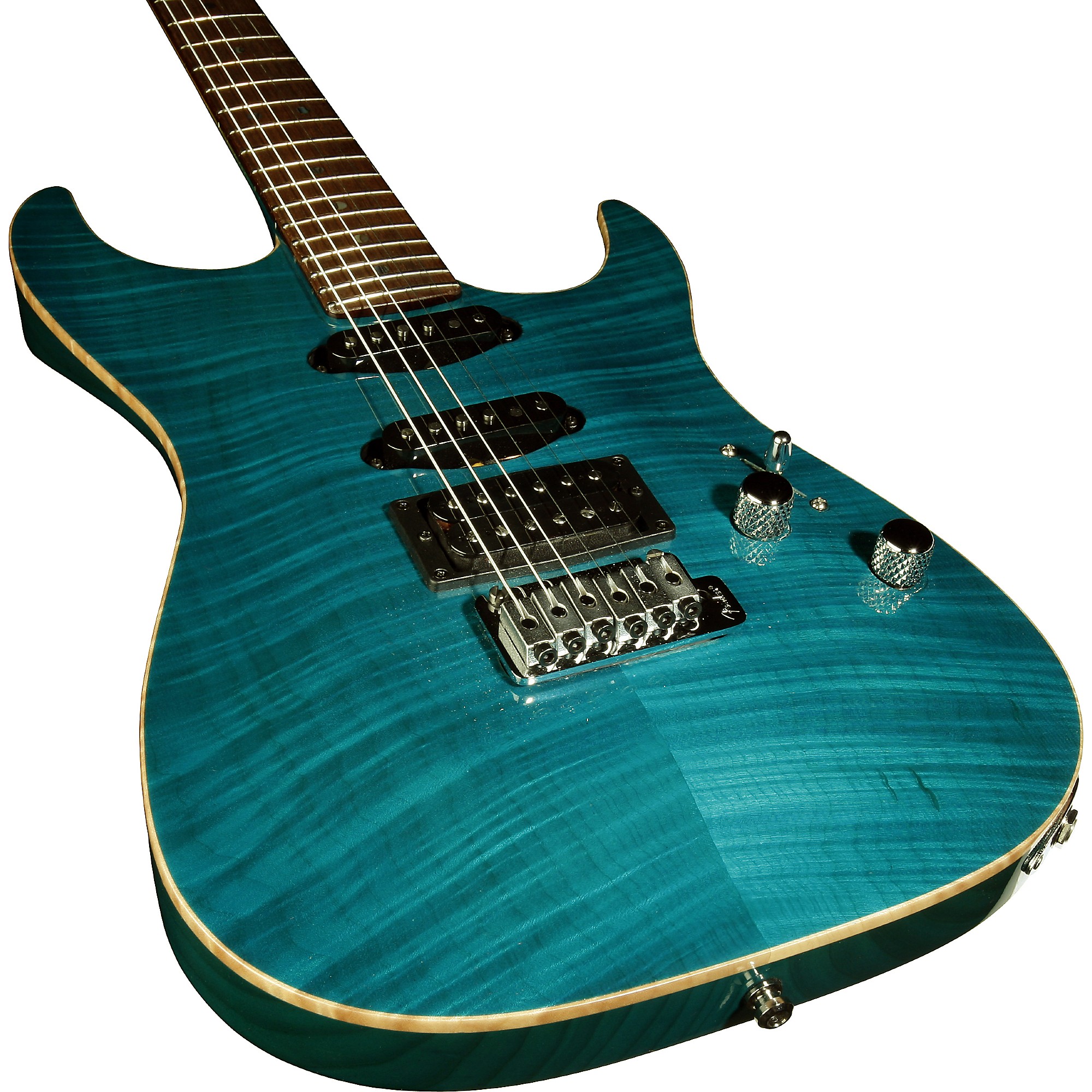 ギター Fender showmaster Fender Showmaster FMT Electric Guitar Set Neck Transparent Cobalt