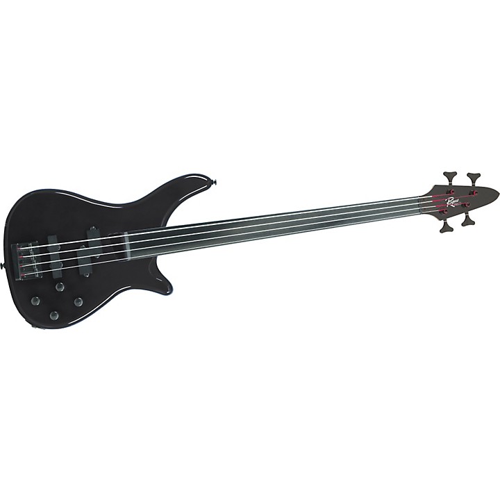 rogue lx200bf fretless series iii electric bass guitar pearl black