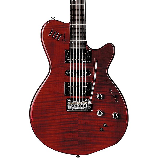 Open Box Godin xtSA Flame Electric Guitar Level 1 Transparent Dark Red