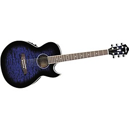 Ibanez AES10E Mini Jumbo Acoustic-Electric Guitar Transparent Blue Sunburst