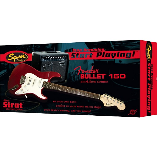 Squier Affinity Strat HSS and Bullet 150 DSP Amp Value Pack