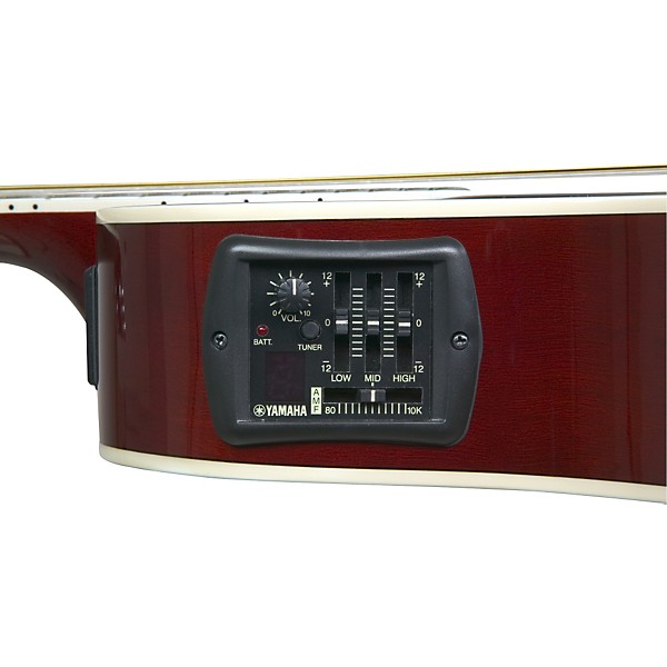 Restock Yamaha APX500 Thinline Acoustic-Electric Cutaway Dark Red Burst