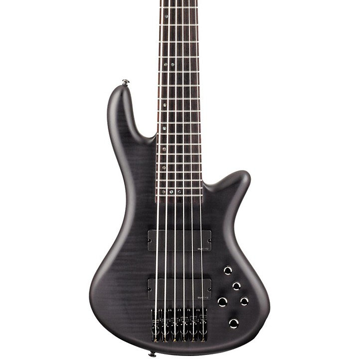 Schecter Guitar Research Stiletto Studio 6 Bass Satin See-Thru Black |  Guitar Center