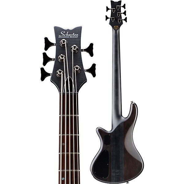 Open Box Schecter Guitar Research Stiletto Studio-5 Bass Level 2 Satin See-Thru Black 190839206763