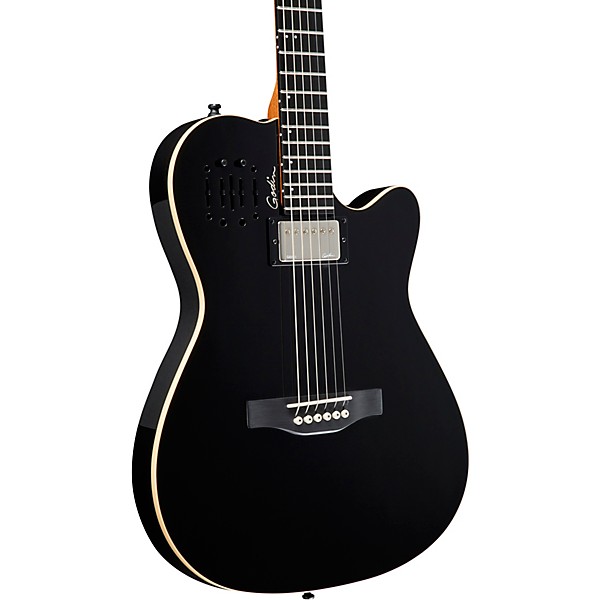 Open Box Godin A6 Ultra HG Semi-Acoustic Electric Guitar Level 2 Black 190839843203