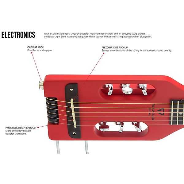 Traveler Guitar Ultra-Light Acoustic-Electric Travel Guitar Red 