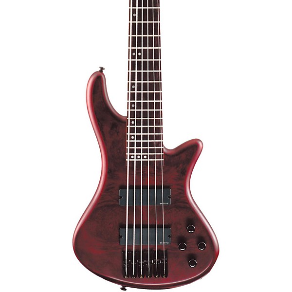 Open Box Schecter Guitar Research Stiletto Custom 6 6-String Bass Guitar Level 1 Satin Vampire Red