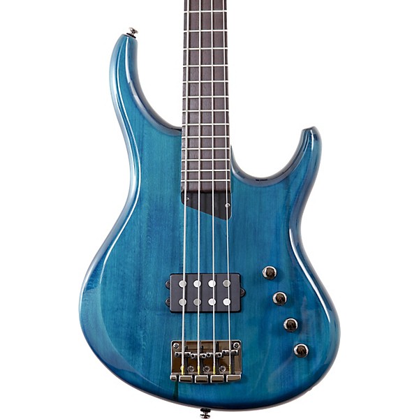 MTD Kingston Artist Bass Guitar Transparent Blue Rosewood