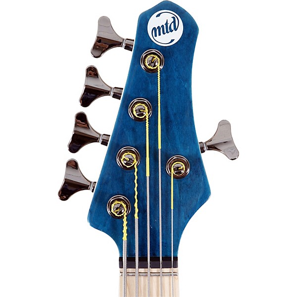 MTD Kingston Artist 5-String Bass Guitar Transparent Blue Maple