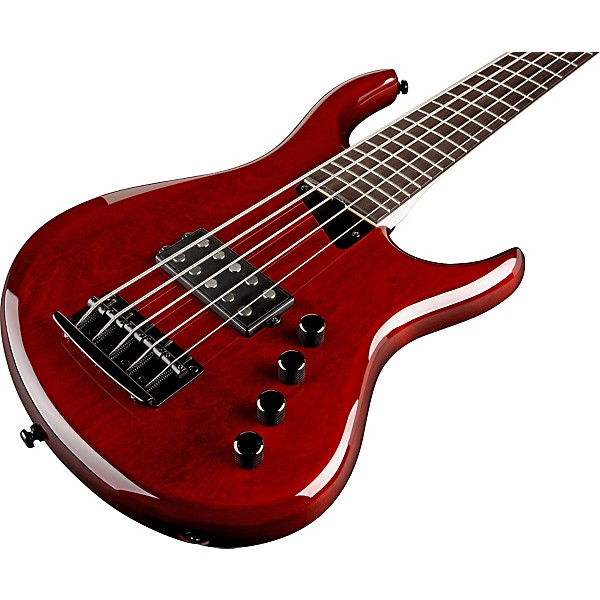 MTD Kingston Artist 5-String Bass Guitar Transparent Cherry Rosewood