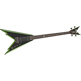 Dean Dime Razorback V Bass Black With Green Bevels | Guitar