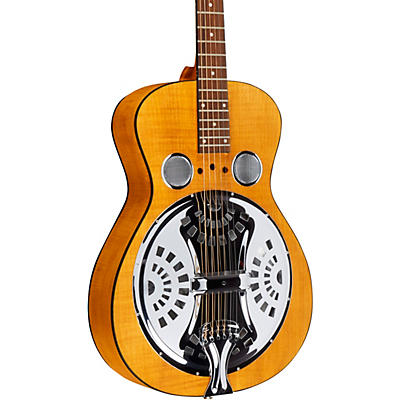 Dobro Hound Dog Deluxe Round Neck Acoustic-Electric With Pickup Vintage Brown for sale
