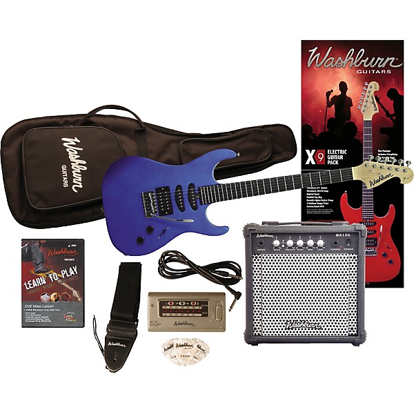 Washburn X9 Electric Guitar Pack with Amp Metallic Blue