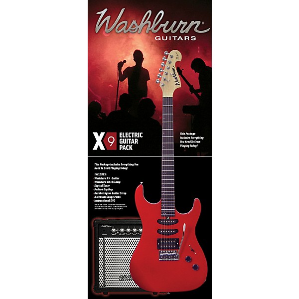 Washburn X9 Electric Guitar Pack with Amp Metallic Blue