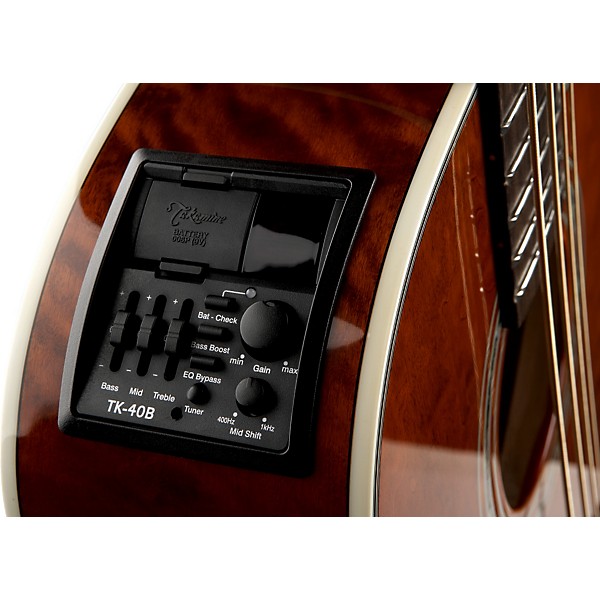 Takamine G Series EG512CGA Jumbo Quilted Maple Acoustic-Electric Bass Guitar Natural