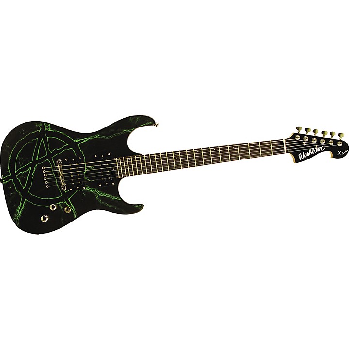 Washburn X Series Green Anarchy Electric Guitar Green Bolt Anarchy