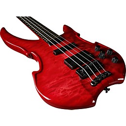 Open Box Warwick Vampyre LTD Bass Guitar Level 1 Transparent Burgundy Red High Polish