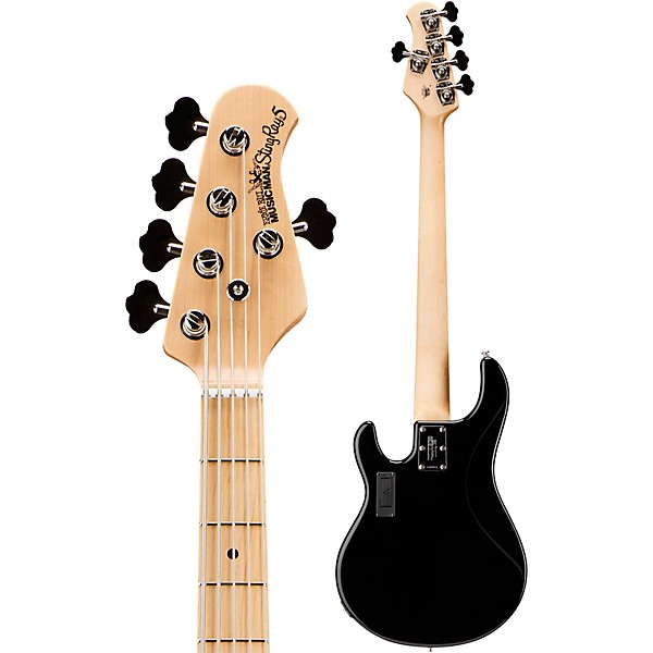 Ernie Ball Music Man StingRay 5 H 5-String Electric Bass Guitar Black Maple Fretboard