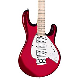 Open Box Ernie Ball Music Man Silhouette Non-Tremolo Electric Guitar Level 1 Candy Red Maple Fretboard