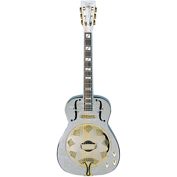 Open Box Dean Chrome G Acoustic-Electric Resonator Guitar Level 2 Chrome/Gold 190839192318