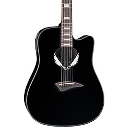 Open Box Dean V Wing Cutaway Dreadnought Acoustic-Electric Guitar Level 2 Black 190839223487