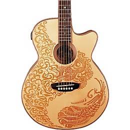 Luna Henna Paradise S Folk Style Cutaway Acoustic-Electric Guitar