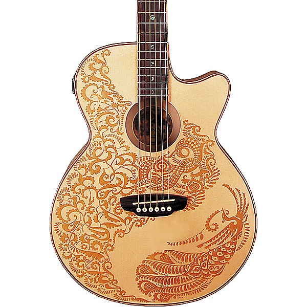 Luna Henna Paradise S Folk Style Cutaway Acoustic-Electric Guitar