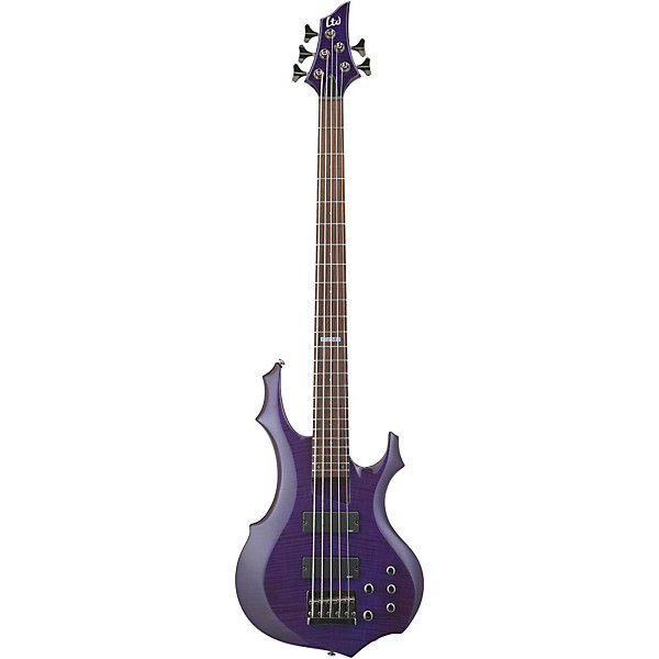 Open Box ESP LTD F-155DX 5-String Bass Guitar Level 1 Dark See-Thru Purple