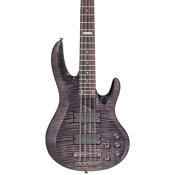Open Box ESP B-208FM 8-String Bass with Flamed Maple Top Level 2 See-Thru Black 888366023952