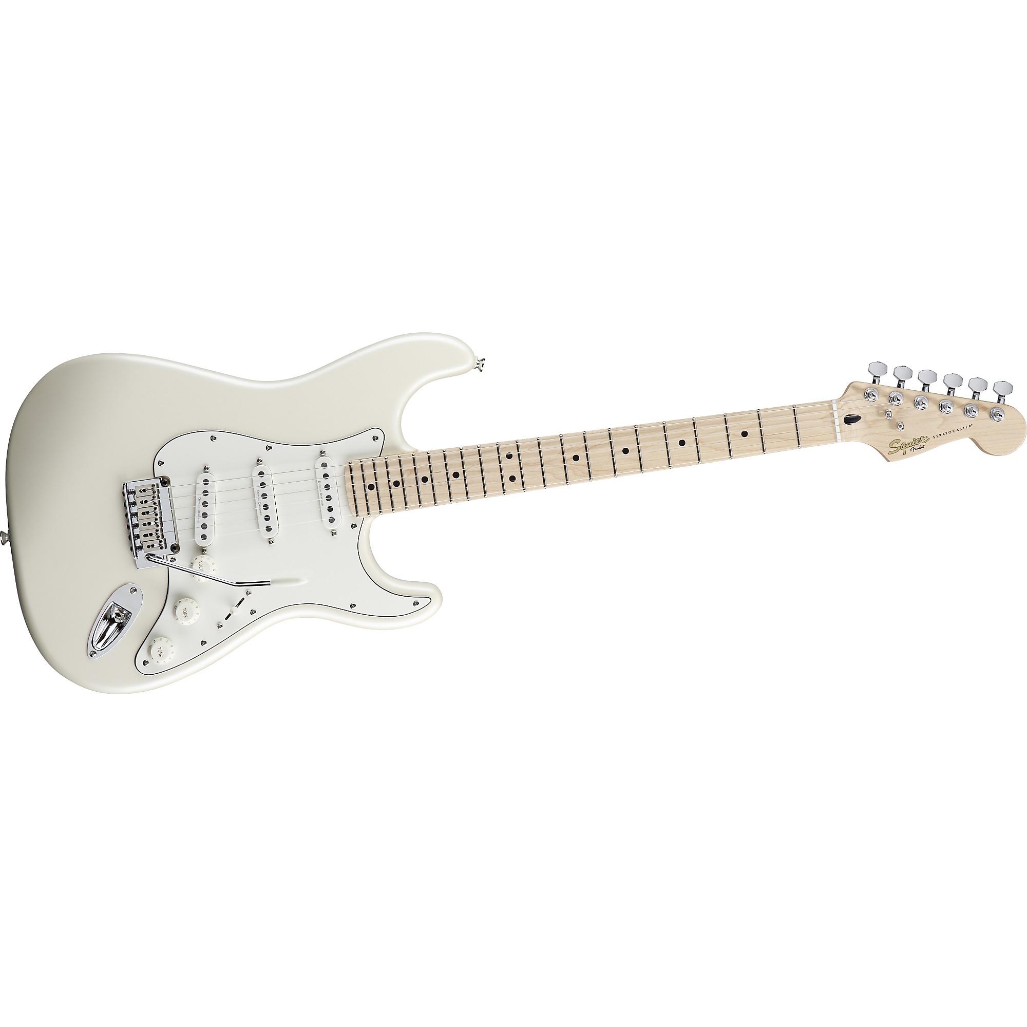 Open Box Squier Deluxe Strat Electric Guitar Pearl White Metallic