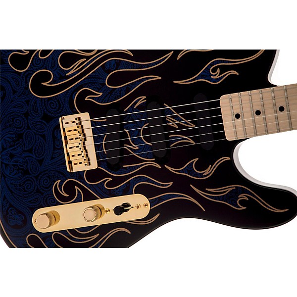 Fender Artist Series James Burton Telecaster Electric Guitar Blue Paisley Flames