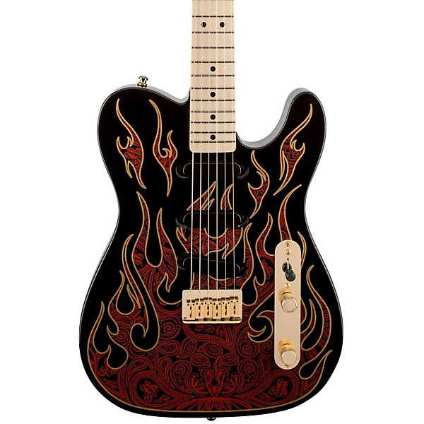 Fender Artist Series James Burton Telecaster Electric Guitar Red Paisley Flames