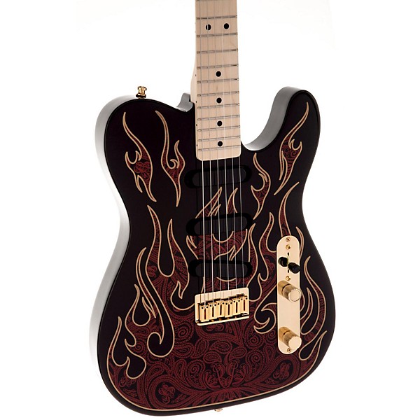 Fender Artist Series James Burton Telecaster Electric Guitar Red Paisley Flames
