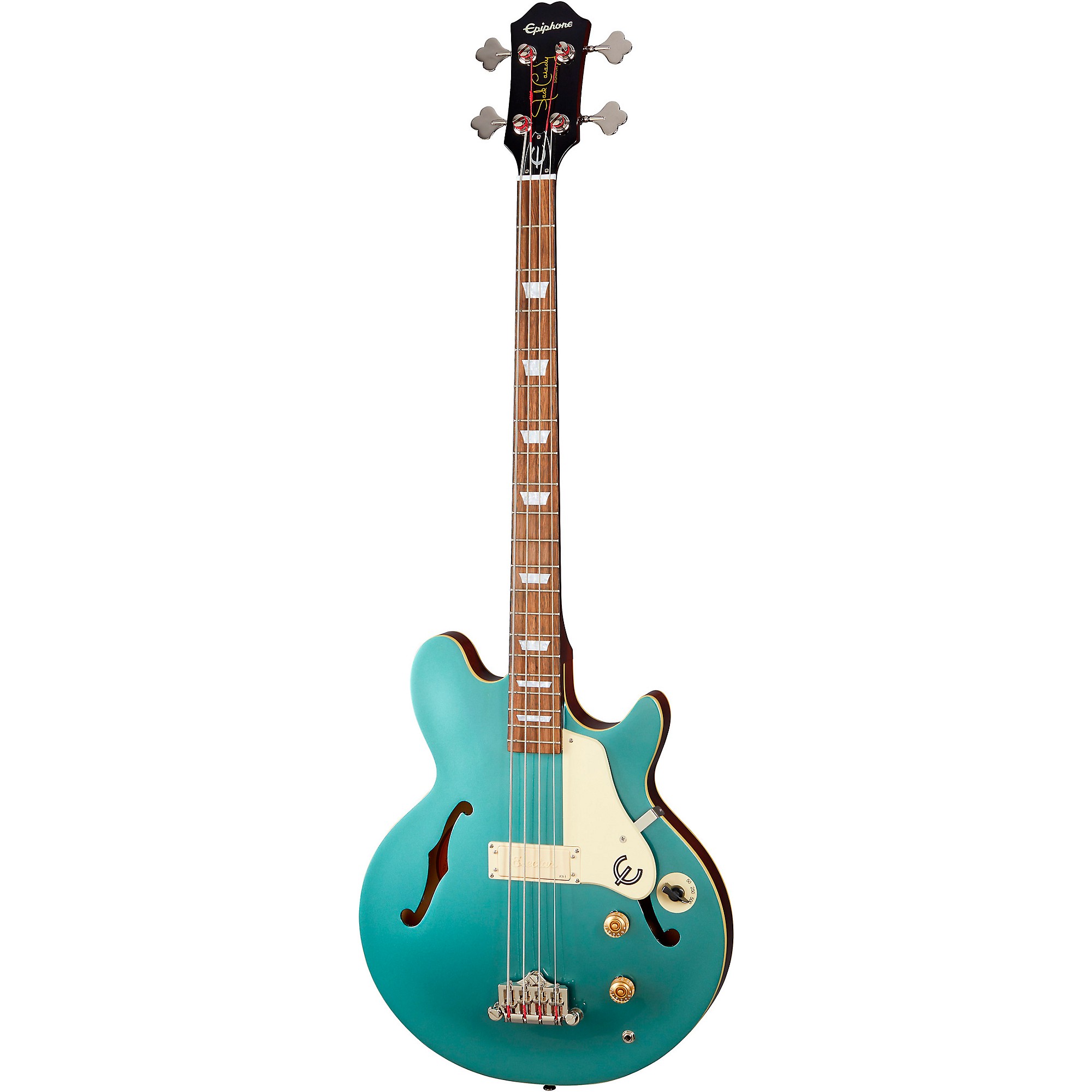 Epiphone JackCasady Bass水色 ソフトケース付き Epiphone Jack Casady Bass Faded Pelham Blue | Guitar Center