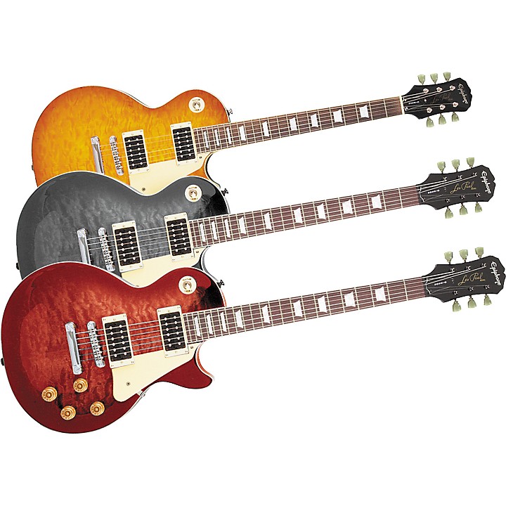 Epiphone Les Paul Classic Quilt Top Transparent Black