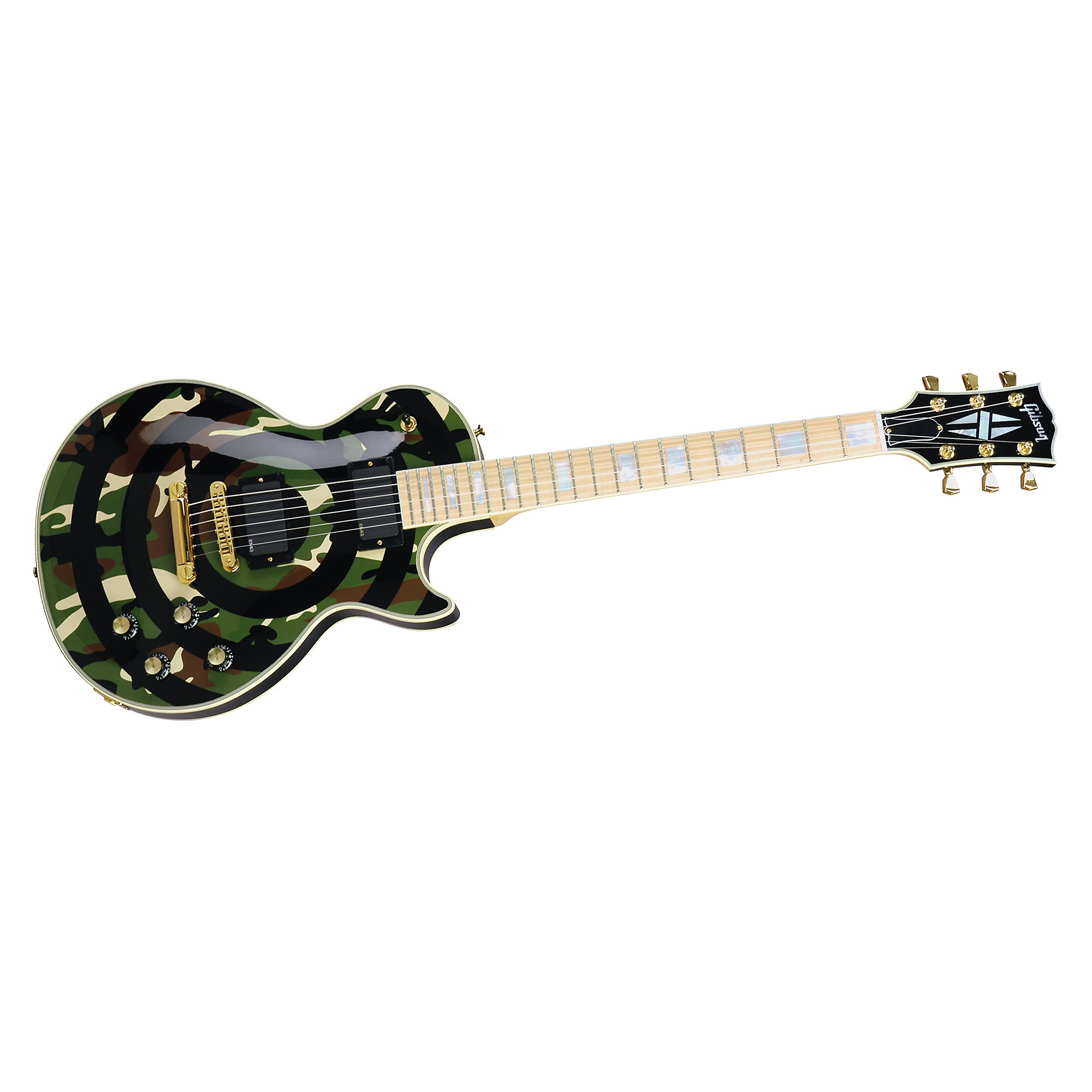 Platinum Gibson Custom Zakk Wylde Signature Les Paul - Camo/Bull's