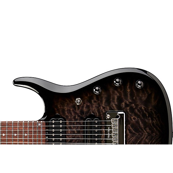 Ernie Ball Music Man John Petrucci BFR 7 Electric Guitar Black Burst Quilted Maple