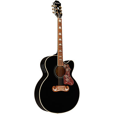 Epiphone J-200 Ec Studio Acoustic-Electric Guitar Black for sale