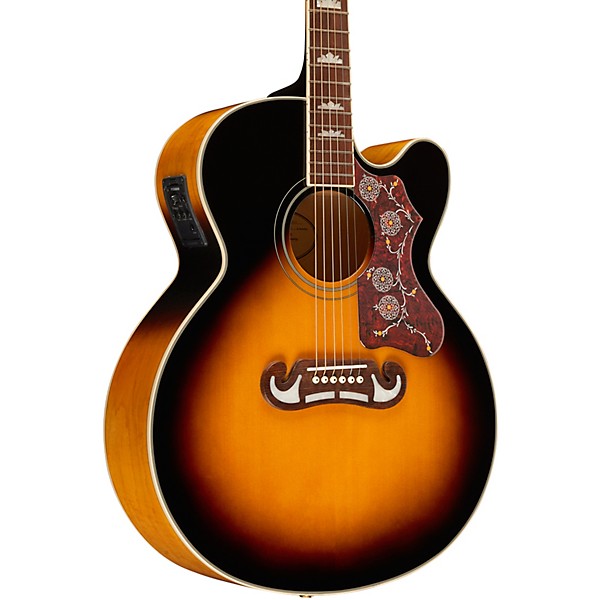 Open Box Epiphone EJ-200SCE Acoustic-Electric Guitar Level 2 Vintage Sunburst 190839188632
