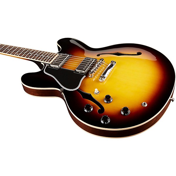 Gibson ES-335 Dot Left-Handed Electric Guitar with Gloss Finish Vintage Sunburst Nickel Hardware