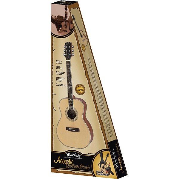 Open Box Mitchell MO100SPK Folk Acoustic Guitar Pack Level 1 Natural