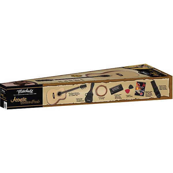 Open Box Mitchell MO100SPK Folk Acoustic Guitar Pack Level 1 Natural
